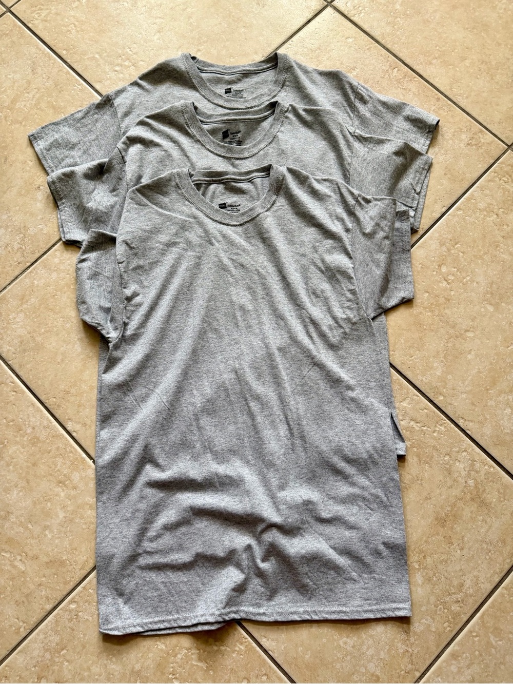 Hanes Men's Gray Short Sleeve Crew Neck T-Shirt Pack